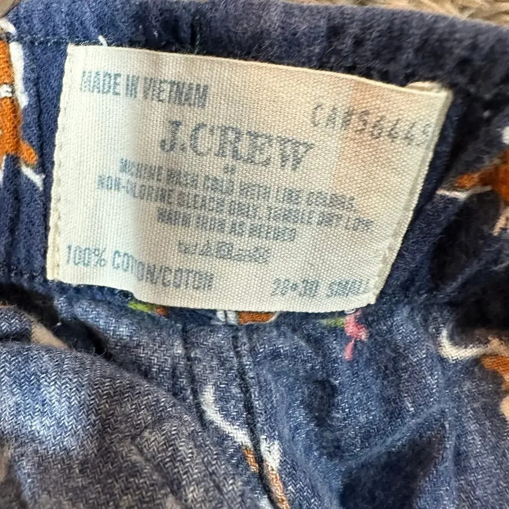 J. Crew Flannel Pajama Pants Deer Holiday Christmas Wreath Print Men's S Small